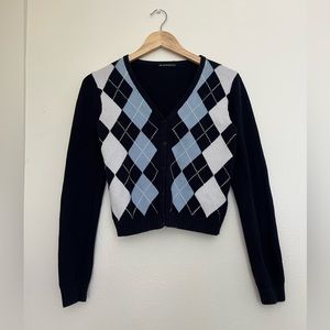 Brandy Melville checker cropped cardigan sweater